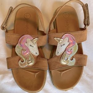 Toddler girl size 10 unicorn sandals